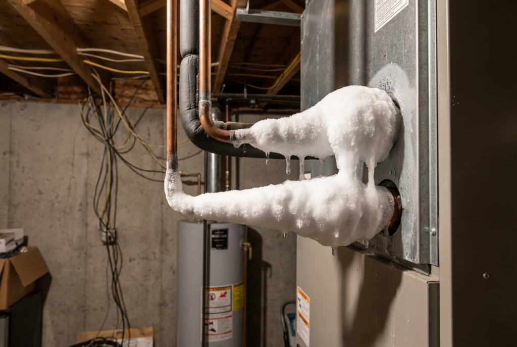 A Frozen Evaporator Coil