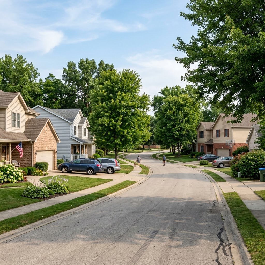 AC repair near Columbia High School in Columbia IL, quiet residential street