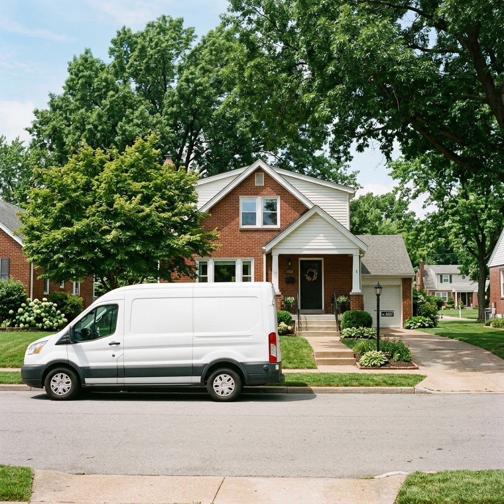 Same-day AC repair service van near Meramec Bottom Road in Oakville